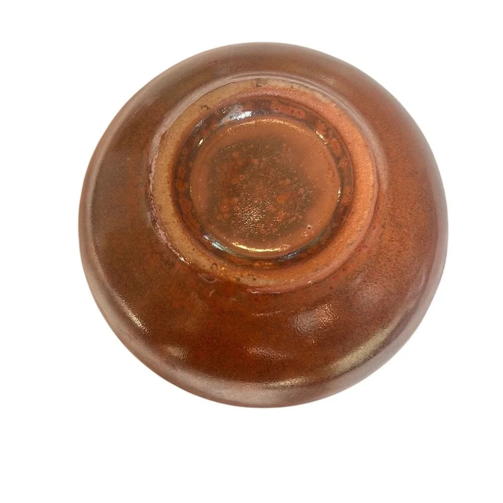 Vintage Studio Pottery Bud Vase Rust Terracotta Floral Stoneware Small 4 inch